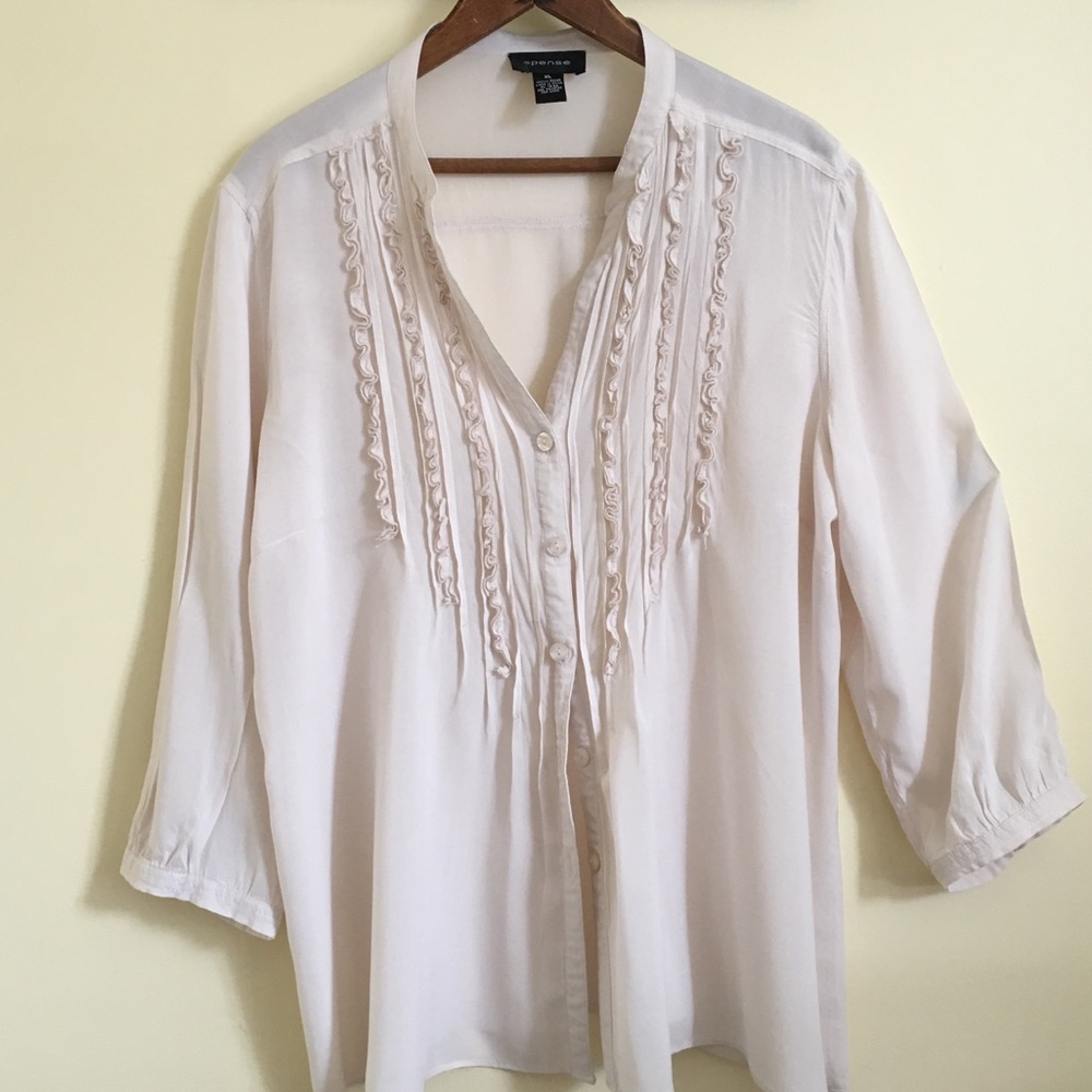 Spence Frilly Blouse - Cream - XL
